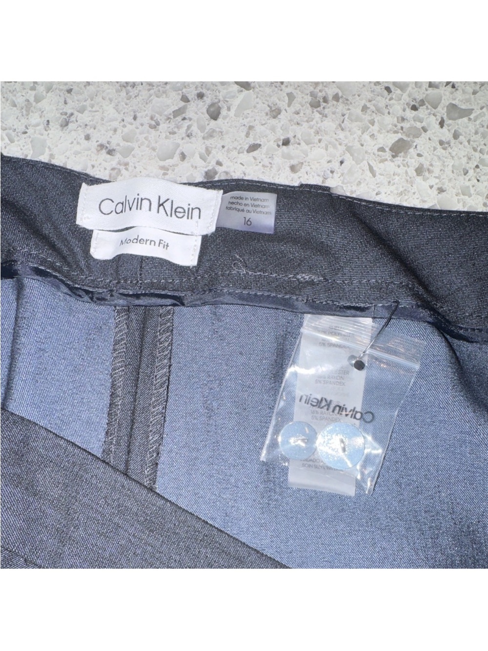 Calvin Klein Charcoal Flat Front Dress Shorts - Picture 3 of 4
